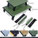 iClimb Ultralight Compact Mini Beach Picnic Folding Alu. Table with Carry Bag, Two Size (Green, L), Large