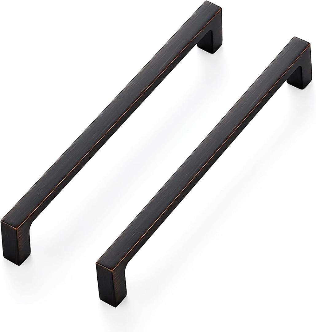 Ravinte Pack of 10 Solid 6-1/4 Inch Kitchen Square Cabinet Handles Oil-Rubbed Bronze Drawer Pulls Hardware