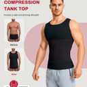 Nebility Shapewear Mens Compression Shirt - Slimming Body Shaper Vest Sleeveless Undershirts Workout Tank Tops (Black, XL)