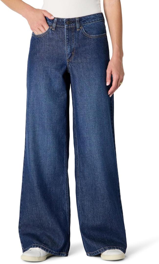 Amazon Essentials Women's Ultra Soft Mid-Rise Wide Leg Jeans (12)