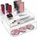 InterDesign iDesign Clarity BPA-Free Plastic Drawer with Divided Tray, 6.97" x 6.5" x 3.94", Clear Organizer