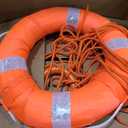 Lifebuoy Set 20Inch Life Preserver Ring and Water Floating Lifesaving Rope 98.4FT,Swim Foam Buoy,Swimming Pool Safety Throwing Ring with Perimeter Rope,Throwable Flotation Device