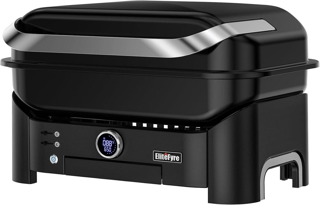 Volteq Smart Electric Grill - 1500W, 650F, No Smoke Indoor/Outdoor BBQ, Digital Control & Meat Probe, All-in-One for Balcony, Patio, RVs