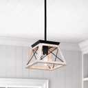 Luupyia Farmhouse Pendant Light Fixture, Height Adjustable, White Small Rustic Pendant Lighting, Farmhouse Island Lighting Fixtures Hanging for Entryway Kitchen Hallway