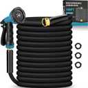 Garden Hose 100FT, Non-Expanding Lightweight Water Hose With 10-Function Nozzle, Leak-Proof, No-Knot, Easy to Carry and store, Wear-Resistant, Sturdy, 3/4GHT, Designed for Garden, Yard, Outdoor