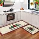 Anibedding Christmas Anti Fatigue Kitchen Rugs Comfort Stand Waterproof Kitchen Mats Set of 2 for Festival Home Decor