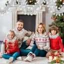 50 FT Christmas Decorations Tinsel Garland, Christmas Snowflake Garland Xmas Shiny Twist Metallic Garlands Decorations for Xmas Tree Home Indoor Outdoor Holiday Xmas Party Decor