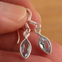 Natural Blue Topaz 925 Sterling Silver Dainty Dangle Drop Earrings Gift Boxed