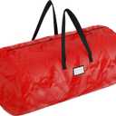 Christmas Tree Storage Bag - Polypropylene Tote with Zipper for Holiday Decorations, Inflatables, Garland and 12-Ft Artificial Trees by Elf Stor (Red)