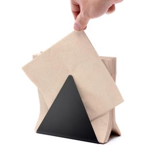 Self-Adjusting Napkin Holder  Compact Black Metal Dispenser for Standard Paper Napkins, Ideal for Kitchen Countertops