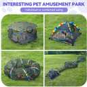 Outdoor Cat Enclosures for Cats Indoor, Patio Portable Mesh Cat Tent, Tunnel, Playhouse with Free Carry Bag & Metal Rod for Multiple Small Animals, Includes Cat Playpen+2 Tent+2 Tunnel,Rainbow