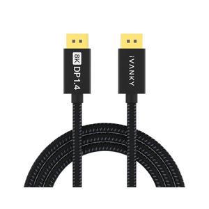 IVANKY DisplayPort Cable 10ft 1.4, 8K DP to DP Cable[8K@60Hz, 4K@144Hz, 1080P@240Hz], Support HBR3, 32.4Gbps, HDCP 2.2, HDR, 8K Display Port Cord Compatible for Gaming Monitor, TV, PC, Laptop - 10ft