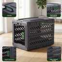 28"L Collapsible Dog Crate for Small/Medium Dogs - No-Tool Assembly Foldable Dog Cage - Portable Travel Crate with 2 Wheels - Space-Saving for Indoor Outdoor Use (Dark Grey, 28.0"L x 18.3"W x 20.9"H)