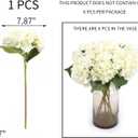 Kimura's Cabin 6Pcs Fake White Hydrangea Flowers Artificial Silk Hydrangeas with Stems Faux Hydrangea Bouquets for Wedding Party Arrangements Home Table Centerpieces Baby Shower Decoration (White)
