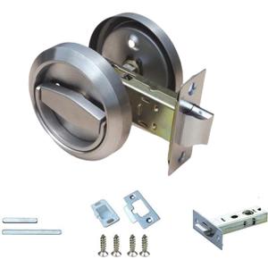 Stainless Steel 304 Door Lockers Doorknobs Ring Doors Pulls Furniture Corridor Hidden Recessed Install Cup Door Lock Privacy Sliding Door Latch Locks Pack of 1 (Silver)