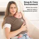KeaBabies Baby Wrap Carrier - All in 1 Original Baby Carrier Newborn to Toddler Sling, Easy to Wear, Hands Free Bonding, Lightweight, Breathable Infant Wraps (Saddle Brown)
