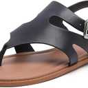 Luoika Women's Wide Width Flat Sandals, Flip Flop Casual Strapy Sandals Slip on Summer Beach Shoes for Women.