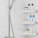 Sotfamily Shower Caddy Corner, 3 Pack Adhesive Corner Shower Shelves for Bathroom Organizers and Storage, Rust Free Plastic Rack for Bathroom Accessories & Decor, White