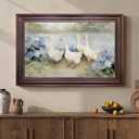 Farmhouse Geese Wall Art Framed Print Vintage Rustic Landscape Decor Canvas, 24"L x 16"W