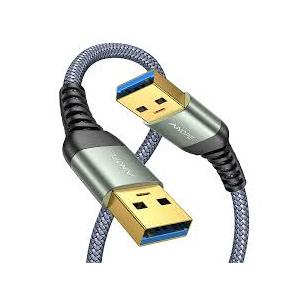 USB to USB Cable 6ft, Male to Male USB A To USB A Cable for WD Hard Drives, PC, Mac, Laptop, PS4, Xbox - USB 3.0 Type A Impresora Long Usba to Usba Cord, High-Speed Data Transfer Cable, 6 Foot