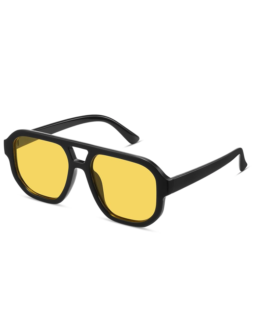 livho Trendy Polarized Square Aviator Sunglasses Women Men Square Eyewear Frame, Retro Sun Glasses for Women Men 2025 Shades