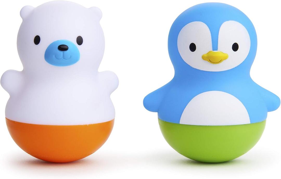 Munchkin Bath Bobbers Mold Free Baby and Toddler Bath Toy, 6+ Months, Polar Bear/Penguin (2 Pack)