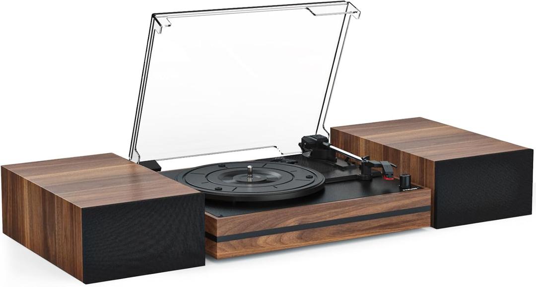 Vinyl Record Player with Speakers Vintage Turntable for Vinyls Records External Speakers Belt-Driven Turn Table Support 3-Speed Wireless Playback Headphone AUX-in LP Phonograph Audio Sound Wood Red Vinyl Record Player with Speakers Vintage Turntable for Vinyls Records External Speakers Belt-Driven Turn Table Support 3-Speed Wireless Playback Headphone AUX-in LP Phonograph Audio Sound Wood Red