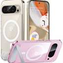 TORRAS Magnetic & Stand for Google Pixel 9 Pro XL Case Clear, Fit for MagSafe, 12FT Mil-Grade Drop Protection, Slim Fit for Google Pixel 9 Pro XL Phone Case with Built-in Kickstand, Diamond Clear