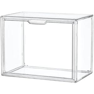 Clear Acrylic Display Case, Stackable Plastic Storage Bins with Magnetic Attraction Lid, Showcase for Cosmetic, Large Figures Collectibles, X-Large