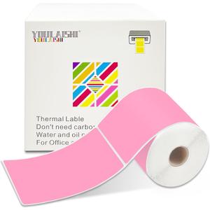 3 X 5 Inch Printable Waterproof Rectangle Color Coding Labels, 300 Per Roll Adhesive Color Coding Stickers for Bar-Codes, Address, Small Business Labeling, Inventory, Pink