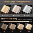 Smart Flat Book Light, Rechargeable Clear LED Reading Light with 3 Colors & Timer, Dimmable Full Page Panel Plate Lamp, Reading Lights for Book, Kids Eye Protection for Night Reading in Bed - White
