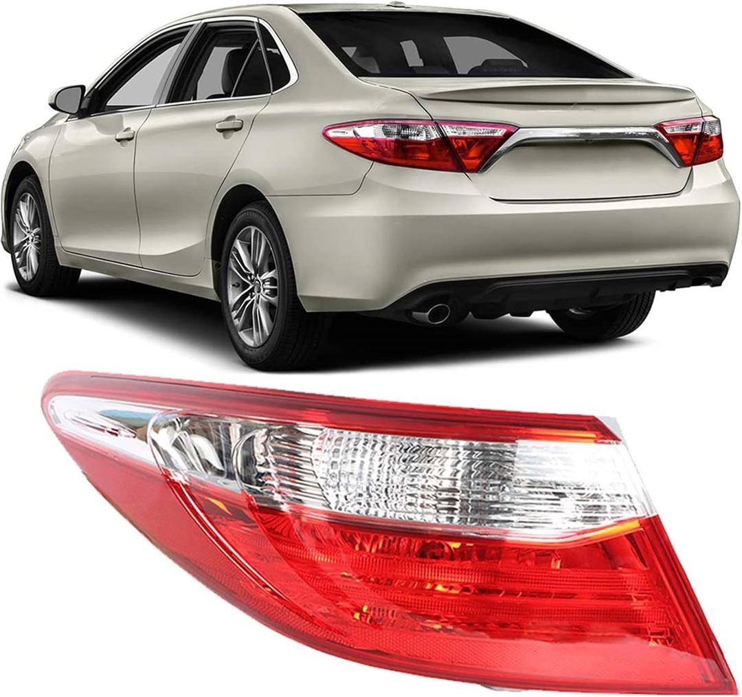 labwork 1-Pack Left Driver Side Tail Light Replacement for 2015 2016 2017 Toyota Camry Outer Rear Brake Lamp Assembly TO2804121 8156006640