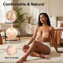 2 Pairs Strapless Sticky Bra with 1Silicone Nipple Covers and 5 Pairs Non-Woven Nipple Covers, Adhesive Bra Push up, Adhesive Strapless Bras, for Backless Dresses Black, Nude