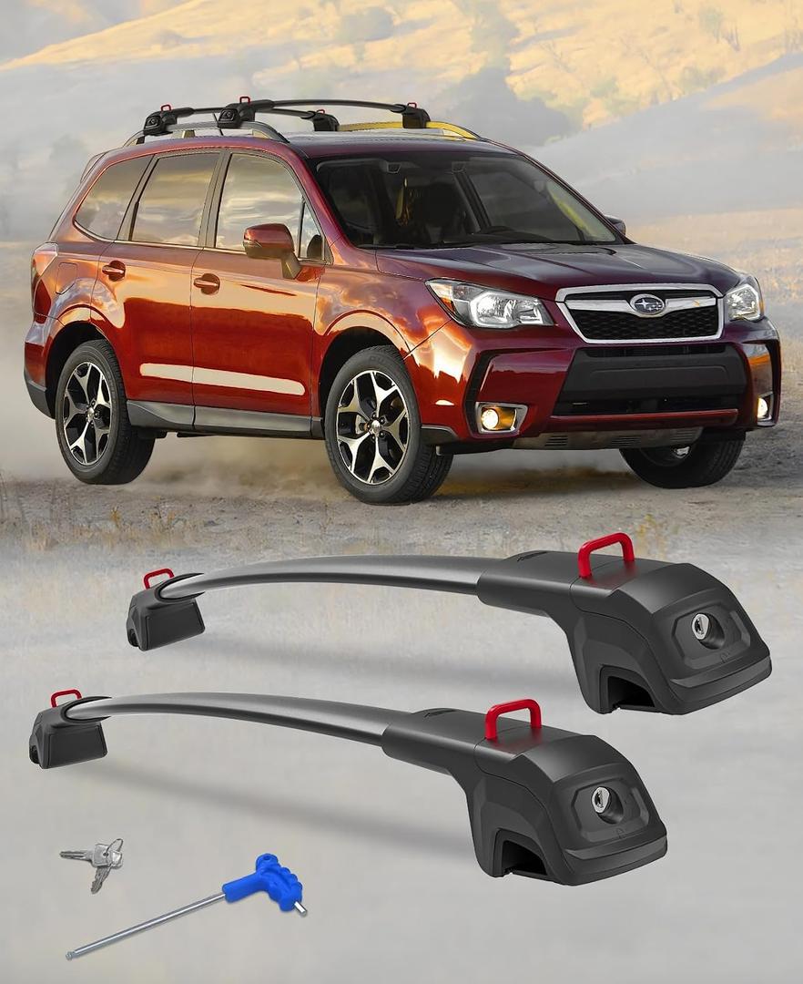 2026 Roof Rack Cross Bars 360lbs Compatible with Subaru Forester 2014-2026 (Not for Wilderness) Lockable Aluminum Roof Rails Crossbar Cargo Bars Luggage Rack Bike Snowboard