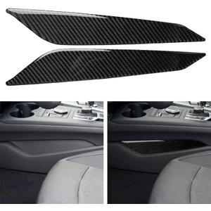 NVCNX Real Carbon Fiber Compatible with Audi B9 A4 S4 2017-2025 / A5 S5 RS5 2018-2025 2019 2020 2021 2022 2023 2024 Car Center Console Sides Panel Trim Cover Sticker Decal Interior Accessories 2PCs