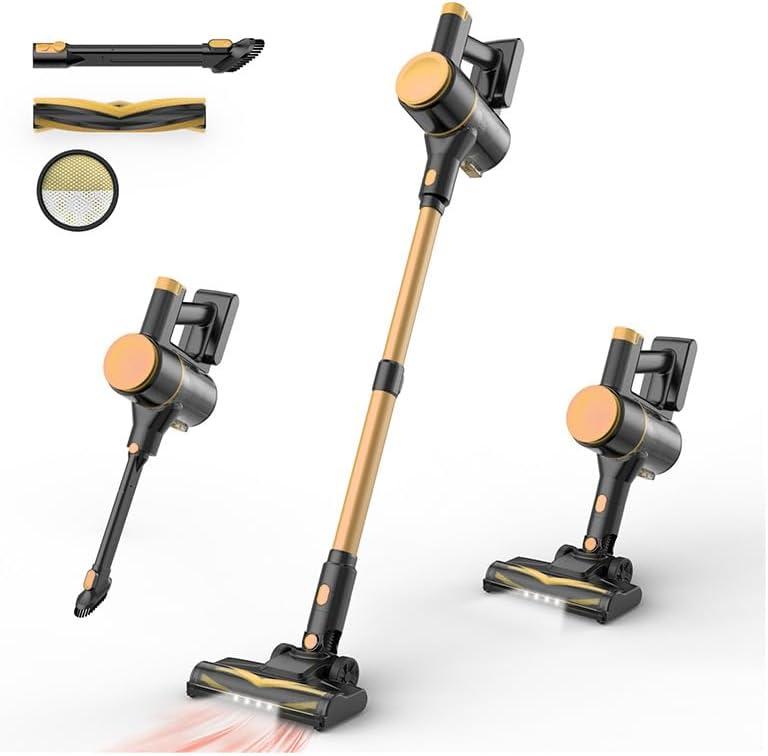 UML0 N8 Cordless Vacuum Cleaner,Lightweight Stick Vacuum with Powerful Suction,2200mAh Battery,40 Mins Runtime,Self-Standing,Rechargeable Vacuum Cleaners for Home Hardwood Floor Carpet Pet Hair