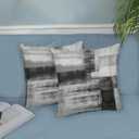 AEIOAE Black Grey White Pillow Covers 22x22 Inch Set of 2,Abstract Art Throw Pillows Case,Modern Geometry Outdoor Decorative Square Linen Farmhouse Decor Cushion Covers for Home Sofa Bed Couch