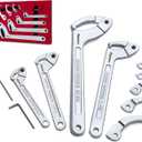 Reywoo Spanner Wrench Set with Changeable Heads, 11 Pcs Adjustable Spanner Wrench Tool for Hydraulic Ram Cylinder, Mechanical Machine, Equipments Vehicles