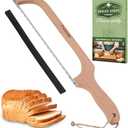 Trcosenp Bread Slicer for Homemade Bread, Serrated Bread Knife for with Bow Design, Ergonomic Design, Sourdough for Homemade Wooden, Steel Premium Stainless Steel Serrated Bread Cutter 3 Pack