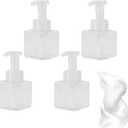 4Pcs Foaming Soap Dispenser 250ml Refillable Liquid Bottle Clear Plastic Pump Bottle Container Lotion Dispenser with Pump for Bathroom Vanities Kitchen Sink