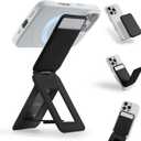 MOFT Phone Tripod Wallet, 3 in 1 Phone Stand Magnetic Wallet, NFC-Supported Magnetic Phone Stand, MOVAS Vegan Leather Adjustable Card Holder-Jet Black (with Card Slot)