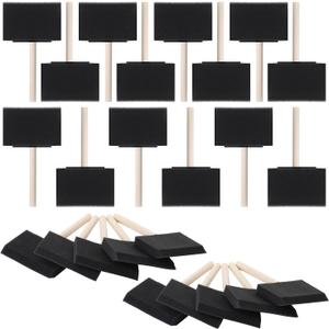 Bates Foam Paint Brushes, 4-Inch, 24 Pack - Sponge Brushes for Painting, Staining, and Mod Podge (Black)