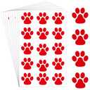Harloon 20 Sheets 300 Pcs Paw Print Tattoos Temporary Paw Print Face Tattoos Dog Stickers Removable for Cheer Patrol Women Body Arm Foot(Red)