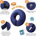 BENCMATE Inflatable Dog Cone Collar Alternative, Soft Dog Cone for Small Medium Large Dogs and Cats, Neck Recovery ECollar Donut Collar After Surgery (Large, Navy Blue)  