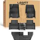 LASFIT Floor Mats for Jeep Grand Cherokee L 2021-2025 2026 7 Seat (NOT Fit for 6-Passenger) All Weather TPE Custom Fit Car Mats Floor Liners 1st & 2nd & 3th Row, Black