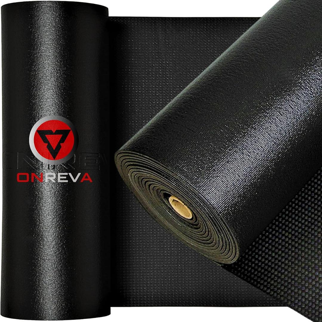 ONREVA Tool Box Liner 18 inch Wide x 24 Ft Large, Toolbox Drawer Liners, Heavy Duty Shelf Rubber Mat, Non Slip Pad Organizer for Rolling Tool Chest Drawers, Cabinet, Workbench, Black
