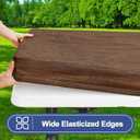 Smiry Picnic Table Cover with Bench Covers, Waterproof Elastic Fitted Tablecloth for 5 Foot Tables, Washable Polyester Tablecloths for Camping, Indoor & Outdoor (Brown, 30x72 Inch 3-pc Set)