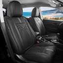 FREESOO Leather Car Seat Covers Full Set Universal Fit for Most Cars Sedans Trucks SUVs with Waterproof Leatherette in Automotive Seat Cover Black