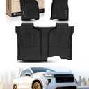 YHTAUTO Automotive Floor Mats Compatible with Chevy Silverado & GMC Sierra 1500 2019-2025 2026 Crew Cab (w/o Rear Underseat Storage Box), TPE All Weather Car Mats Floor Liner, 1st & 2nd Row, Set of 3