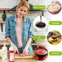 CHILDHOOD 12 oz Squeeze Bottle, Plastic Seasoning Bottle With Cap, For Vinegar Olive Oil Soy Sauce Set Of 2 Pcs - White